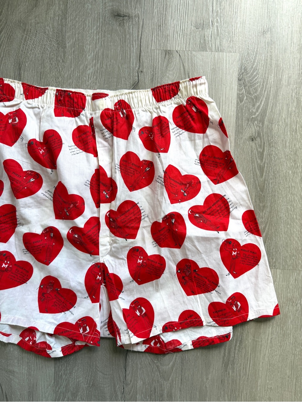 Arrow Vintage Valentine Hearts Novelty Boxer Shorts Sprinter 36 Sanforized 1738